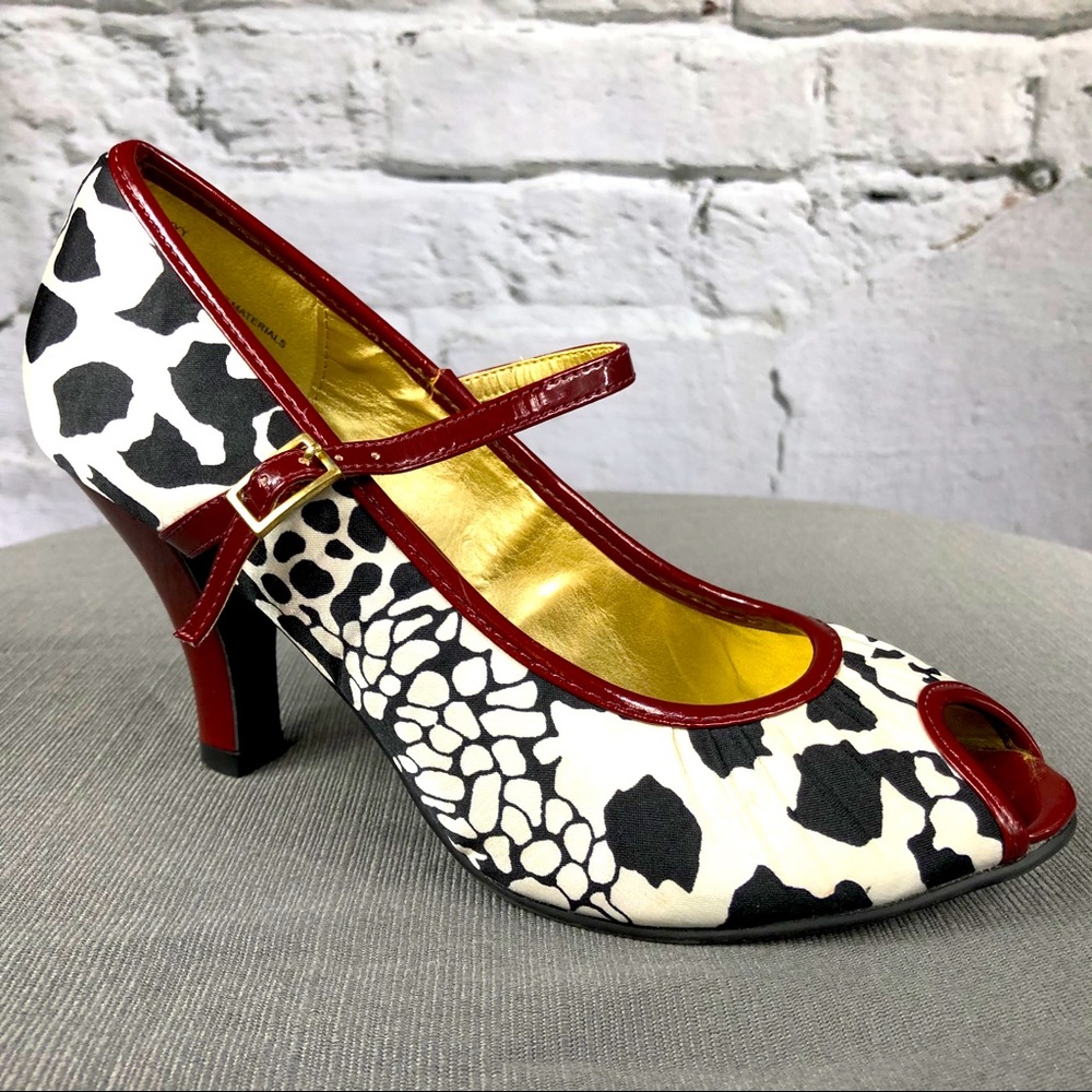 Madden Girl animal print open toe Mary Jane 7.5